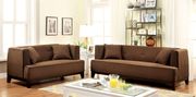 Tranitional style brown fabric sofa main photo