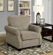 Tan brown chenille fabric casual style chair