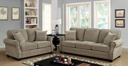 Tan brown chenille fabric casual style sofa
