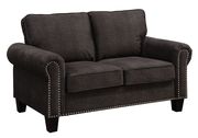 Dark gray fabric rolled arms transitional style loveseat main photo