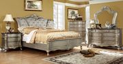 Traditional style padded fabric headboard king bed main photo