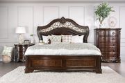 Brown cherry classical touch king size bed main photo