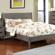 Mid-century modern style gray finish king bed main photo