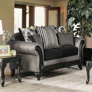 Leatherette/chenille two-toned US-made loveseat main photo