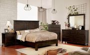 Dark walnut transitional style king bed main photo