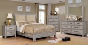 Weathered gray transitional style king bed main photo