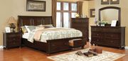 Cherry traditional king bed w/ footboard drawers main photo