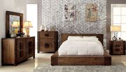 Low-profile rustic natural solid wood platform bed