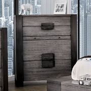 Janeiro (Gray) Low-profile rustic gray solid wood chest