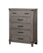 Plank style transitional gray finish chest main photo