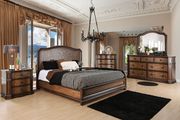 Transitional style chestnut finish king bed main photo