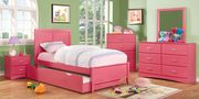 Pink finish kids bedroom in transitional style main photo