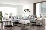 Blue woven fabric casual style US-made sofa main photo