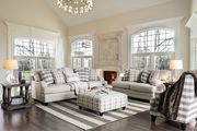 Transitional style light gray fabric US-made sofa