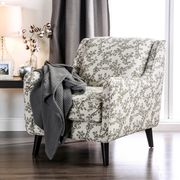 Ivory/Pattern Transitional Floral Chair