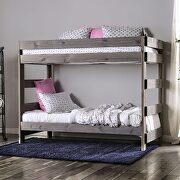 Gray plank style construction twin/twin bunk bed main photo