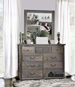Weathered gray american pine wood construction dresser
