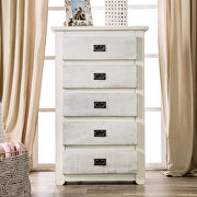 Rockwall Wire-brushed white american pine wood construction chest