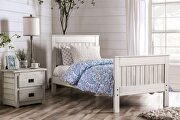 Weathered white american pine wood construction full bed main photo