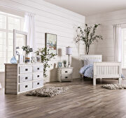 Rockwall (White) Weathered white american pine wood construction bed