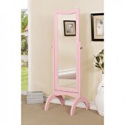 Pink finish contemporary standing mirror main photo