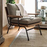 Light brown/dark oak rustic accent chair main photo