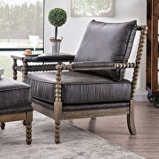 Warm gray transitional accent chair main photo