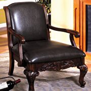 Antique dark cherry traditional accent chair main photo