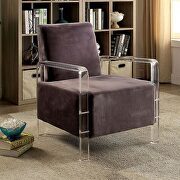 Eloise II (Gray) Gray flannelette fabric accent chair