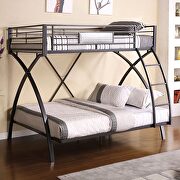 Gun metal/chrome contemporary twin/full bunk bed main photo