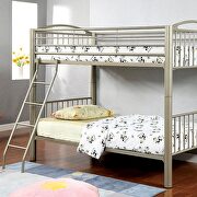 Twin/twin bunk bed in metallic gold finish main photo