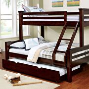 Walnut finish transitional twin/ queen bunk bed main photo