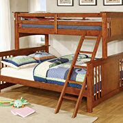 Twin xl/queen bunk bed in oak finish main photo