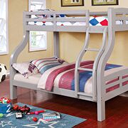 Twin/full bunk bed in gray finish main photo