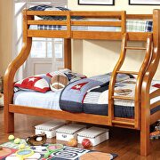Twin/full bunk bed in oak finish main photo