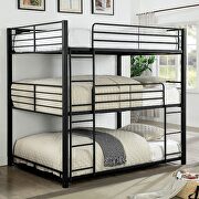 Sand black full metal construction triple tiered twin bunk bed main photo