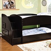 Arch design side panels bunk bed in black finish main photo