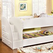 Arch design side panels bunk bed in white finish main photo