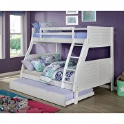 White plank style construction twin/full bunk bed main photo