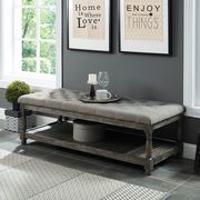 Gray linen fabric traditional bench main photo