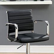 Black leatherette contemporary bar stool