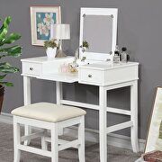 White finish transitional vanity w/ stool