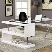White high gloss finish contemporary desk main photo