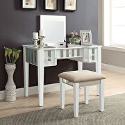 Joyce (White) White finish transitional vanity w/ stool