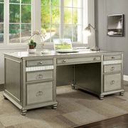 Mirrored accents / gray contemporary writing desk main photo