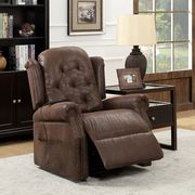 Brown traditional power recliner chair main photo