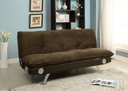Gallagher (Brown) Brown/Chrome Contemporary Futon Sofa
