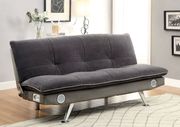 Gray/Chrome Contemporary Futon Sofa, Gray
