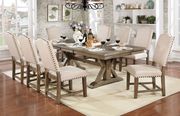 Transitional style family dining w/ nailhead trim
