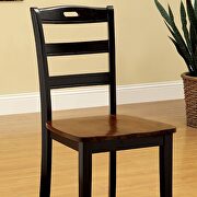 Antique oak & black finish wooden contour seat dining chair